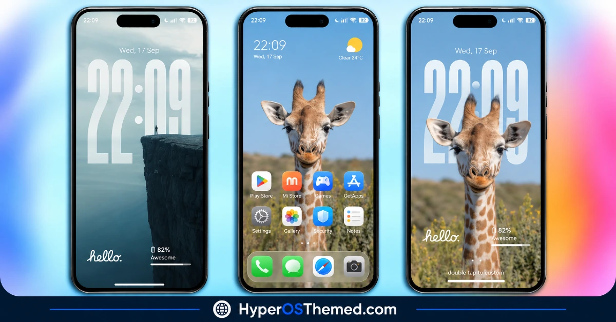 iOS 26 HyperOS Theme with Premium iOS-Style Lock Look for Xiaomi, POCO, Redmi 1