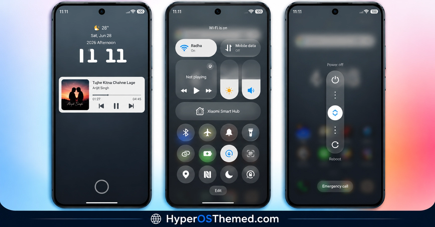 ColorV16 HyperOS Theme with Dark AMOLED UI, Neon Clock and Circular Icons 2
