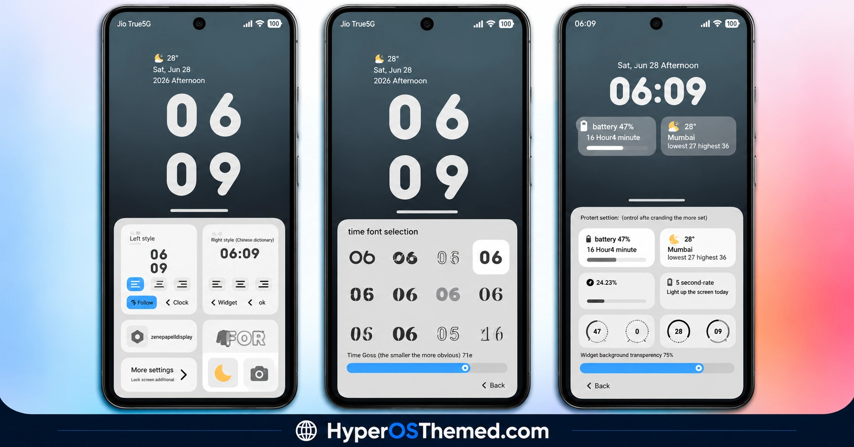ColorV16 HyperOS Theme with Dark AMOLED UI, Neon Clock and Circular Icons 3