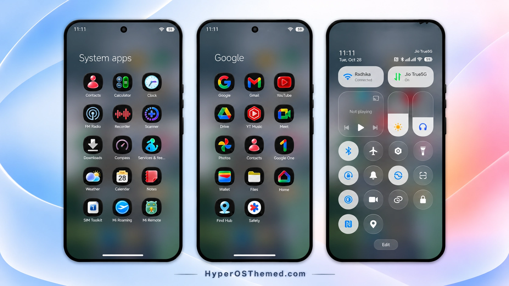 Glossix HyperOS Theme with Dark Glossy Icons and Advanced Lockscreen Customisation for Xiaomi, Redmi and POCO 2