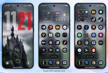 Glossix HyperOS Theme with Dark Glossy Icons and Advanced Lockscreen Customisation for Xiaomi, Redmi and POCO