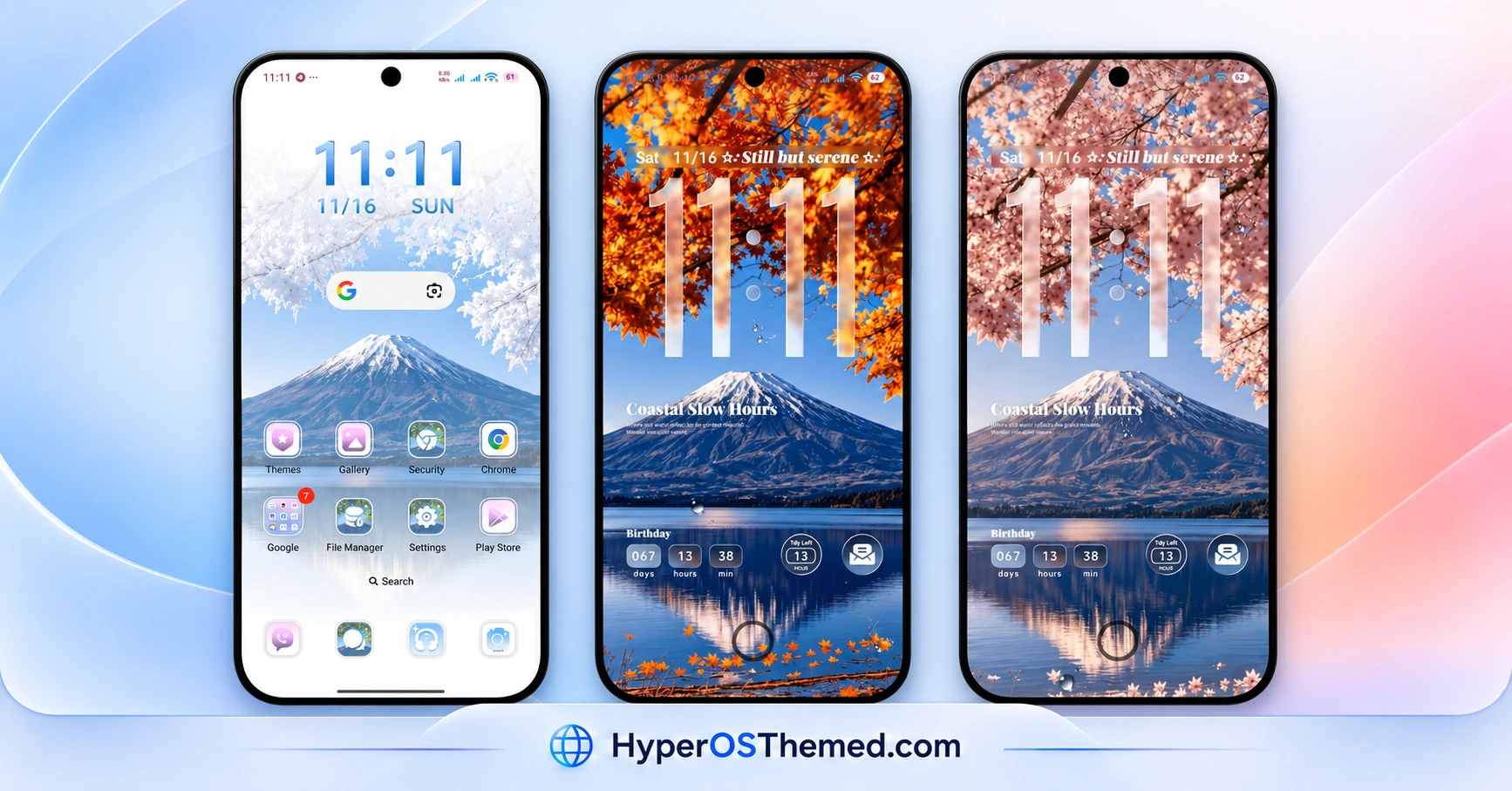 Lake Frame HyperOS Theme with Dynamic Lock Screens and Multi-Wallpaper Designs for Xiaomi, Redmi and POCO 2