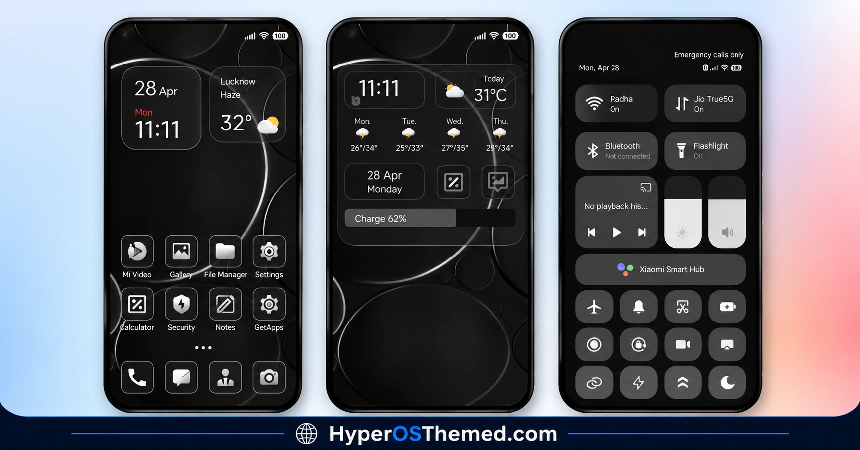 Mamba BiZ 3 HyperOS Theme with Obsidian Business and Translucent Control Center 1