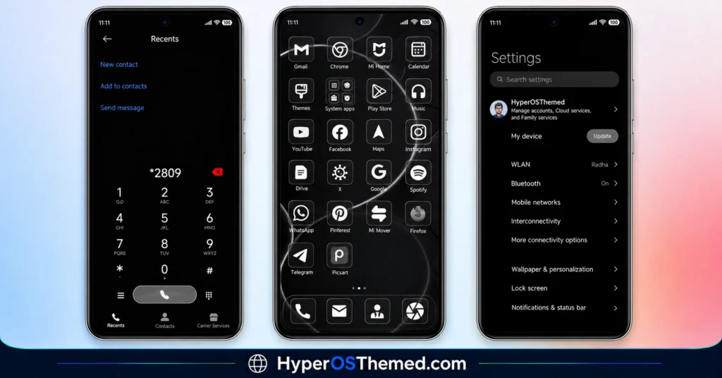 Mamba BiZ 3 HyperOS Theme with Obsidian Business and Translucent Control Center 2