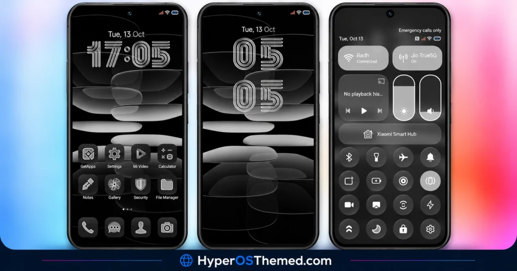 OX G3 HyperOS Theme with Premium Black Glass UI for Xiaomi Devices 1