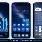 Real Glass HyperOS Theme with Blue Glass Icons and Depth Effect Lock Screen for Xiaomi, Redmi and POCO 1