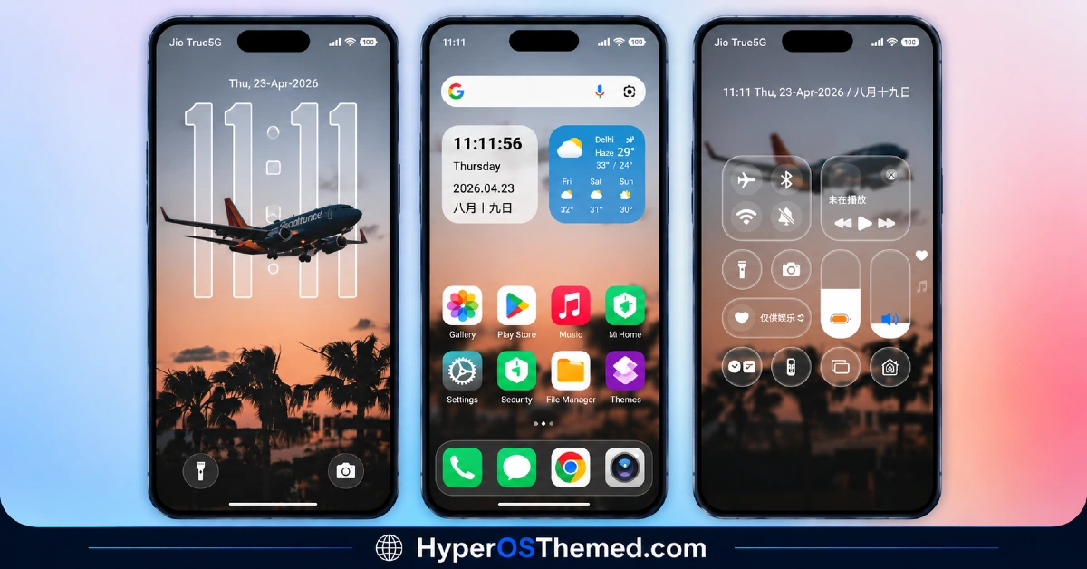 Surge AP27 Pro HyperOS Theme with iOS-Style Depth Effect & Premium Widgets for Xiaomi, POCO, Redmi 1