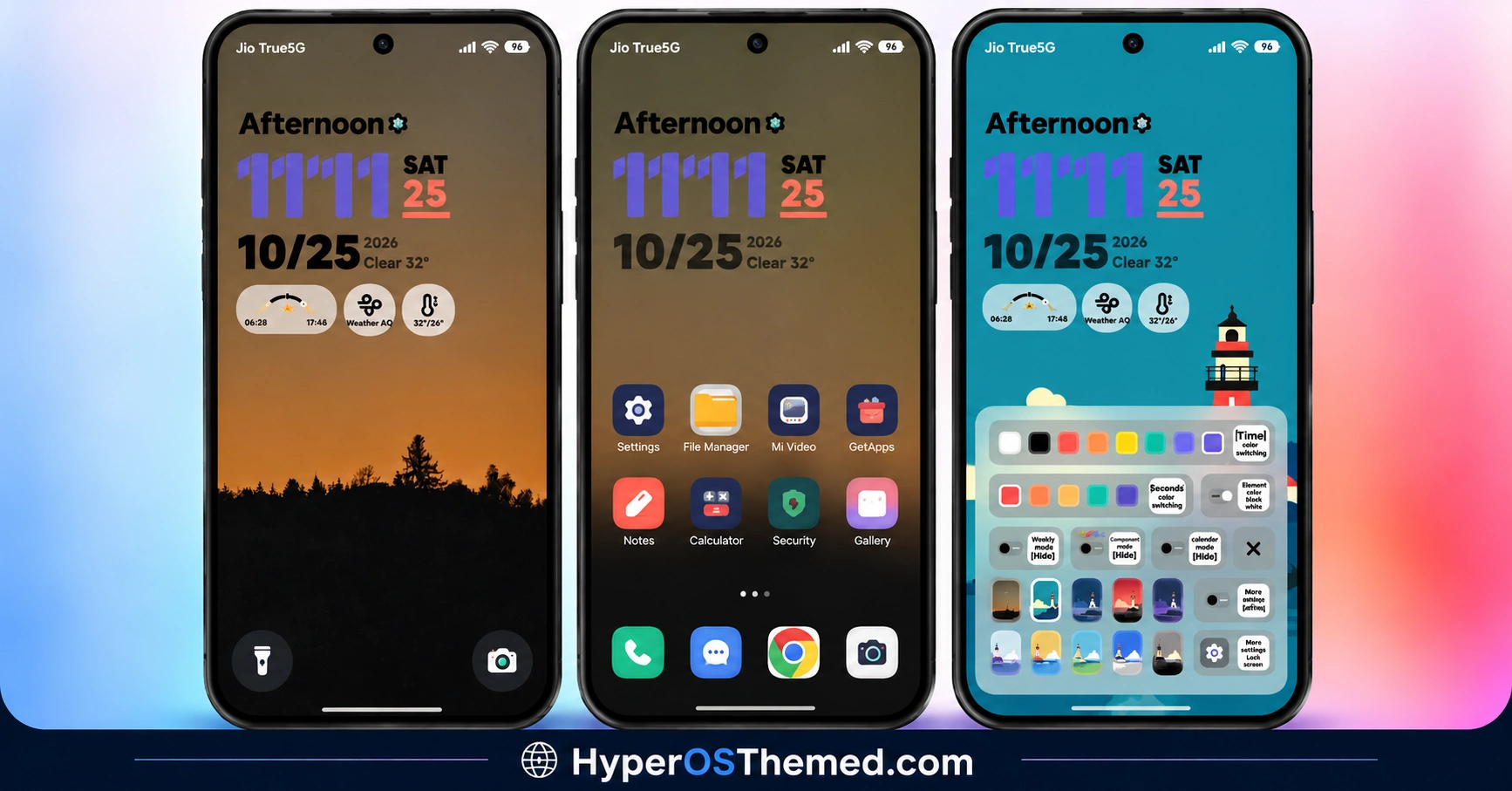 ss24 HyperOS Theme with Colourful Icons, Custom Lock Screen and Weather Widgets`1